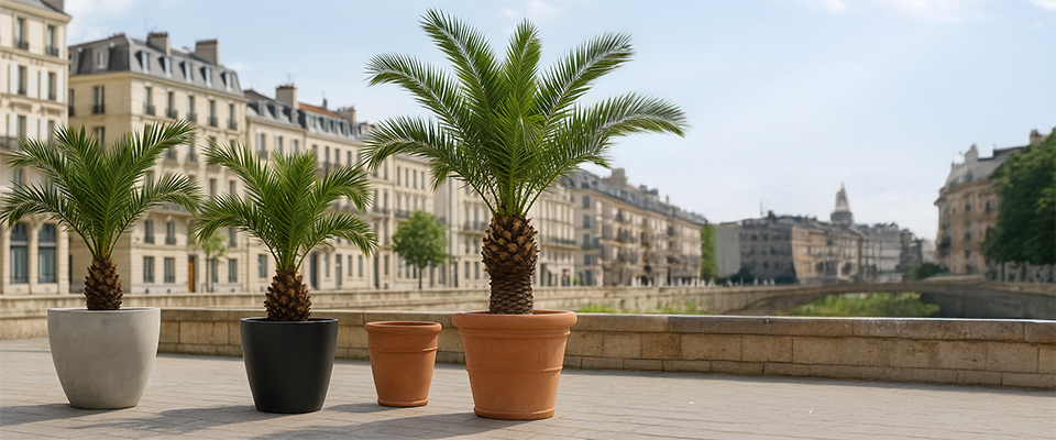 différents pots pour palmiers